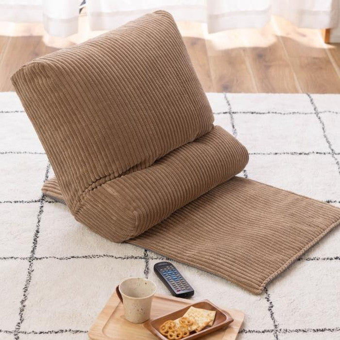 マルチフロアチェア ベージュ グレー ホワイト W52×D74-92×H20-43 座椅子 座いす リクライニング フロアチェア チェアー クッション おしゃれ 背もたれ 座面 薄い 薄め 薄型 シート 北欧 コーデュロイ ナチュラル ベージュ グレー azu-rkc-187の画像