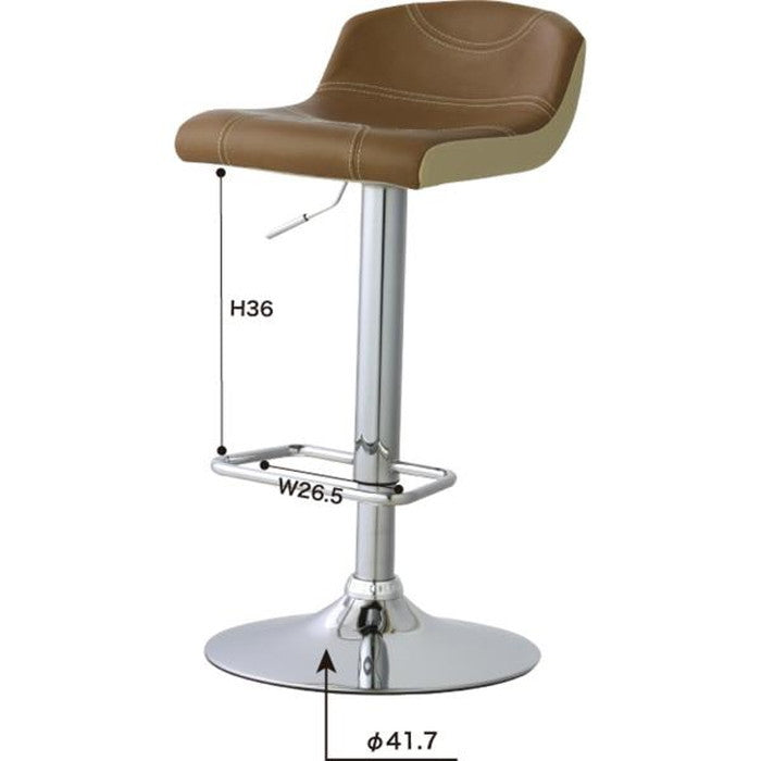 カウンターチェア ブラウン W38×D42×H76-96×SH62-82  azu-rkc-265の画像