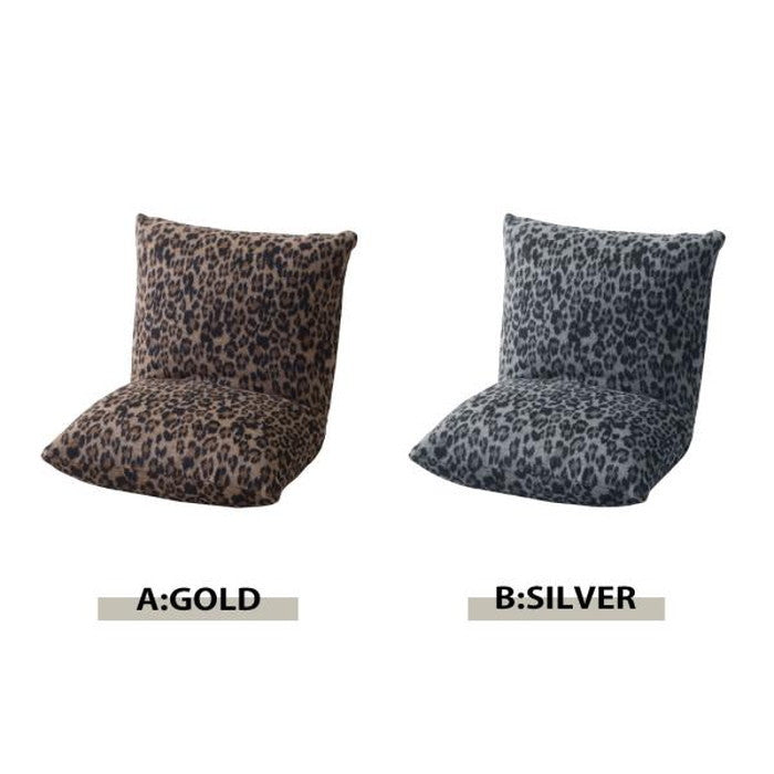 カックンリクライナー 座椅子 ブラウン グレー W38×D38/45×H36×SH12 座椅子 フロアチェア アニマル柄 ボリューム もこもこ座椅子 プチ座椅子 折りたたみ式 枕座椅子 コンパクト 動物柄 ミニ キッズ ふかふか かわいい おしゃれ azu-rkc-727の画像