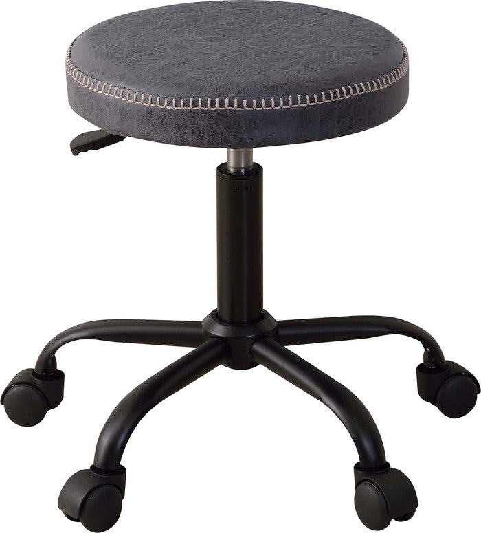 ラルフ スツール ブラック ブラウン キャメル W51×D51×H44.5-56.6  azu-rp-10の画像