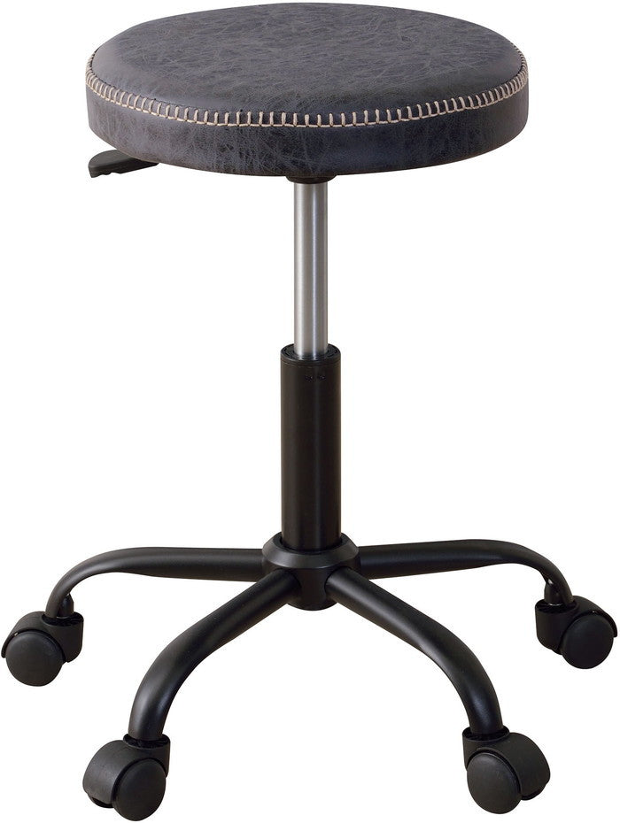 ラルフ スツール ブラック ブラウン キャメル W51×D51×H44.5-56.6  azu-rp-10の画像