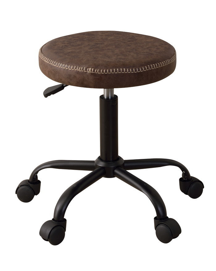 ラルフ スツール ブラック ブラウン キャメル W51×D51×H44.5-56.6  azu-rp-10の画像