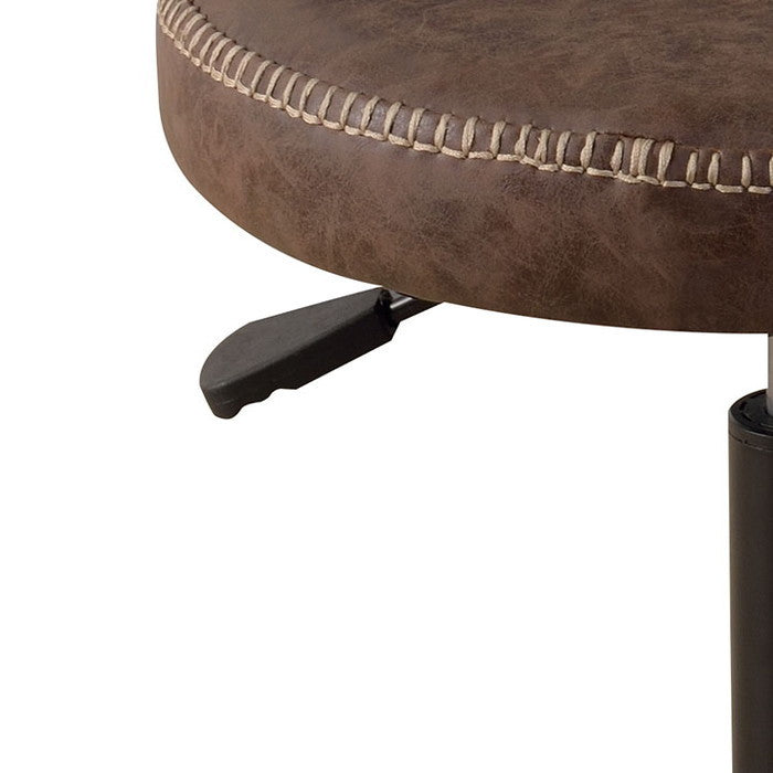 ラルフ スツール ブラック ブラウン キャメル W51×D51×H44.5-56.6  azu-rp-10の画像