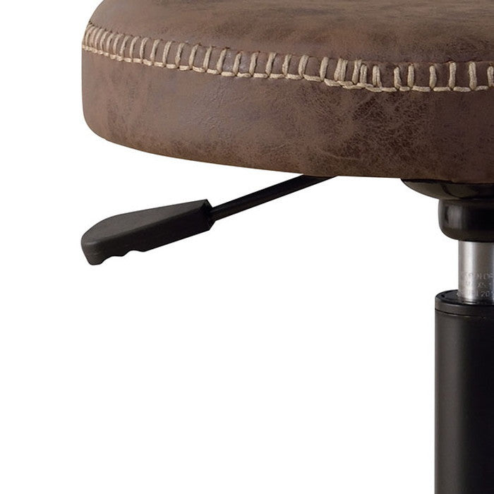 ラルフ ハイスツール ブラック ブラウン キャメル W47×D47×H67-79  azu-rp-11の画像