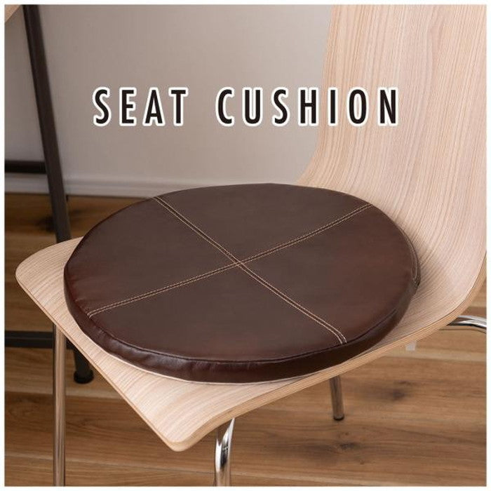 シートクッション ブラウン W38×D38×H3 シートクッション クッション 椅子用クッション 座面クッション ボンデッドレザー レザークッション ヴィンテージ おしゃれ azu-sc-10の画像