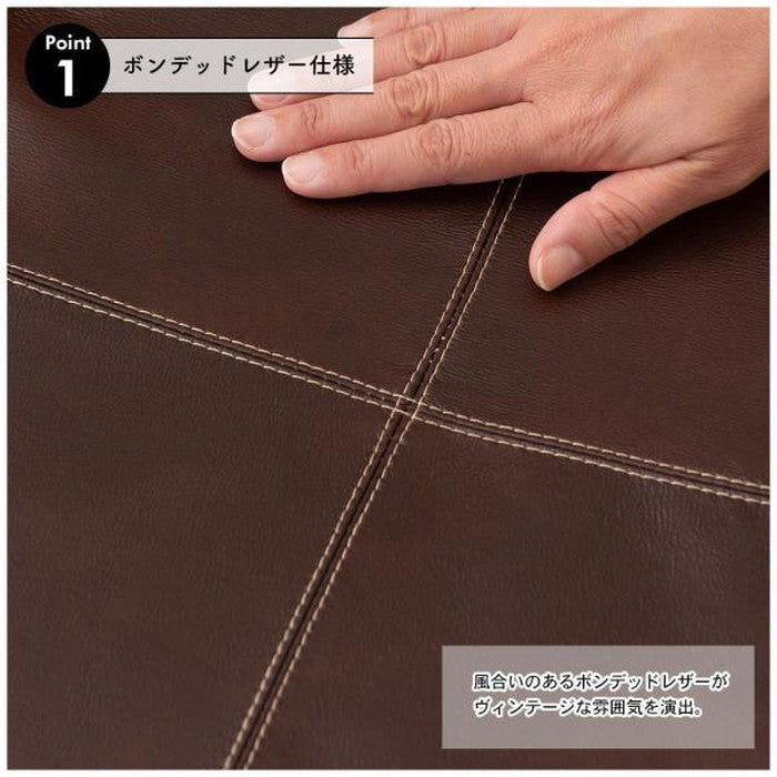 シートクッション ブラウン W38×D38×H3 シートクッション クッション 椅子用クッション 座面クッション ボンデッドレザー レザークッション ヴィンテージ おしゃれ azu-sc-10の画像