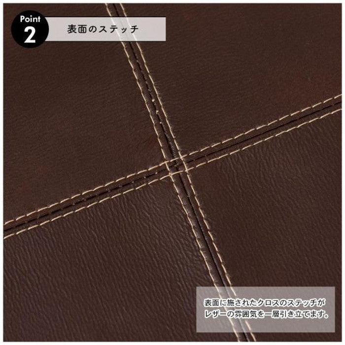 シートクッション ブラウン W38×D38×H3 シートクッション クッション 椅子用クッション 座面クッション ボンデッドレザー レザークッション ヴィンテージ おしゃれ azu-sc-10の画像