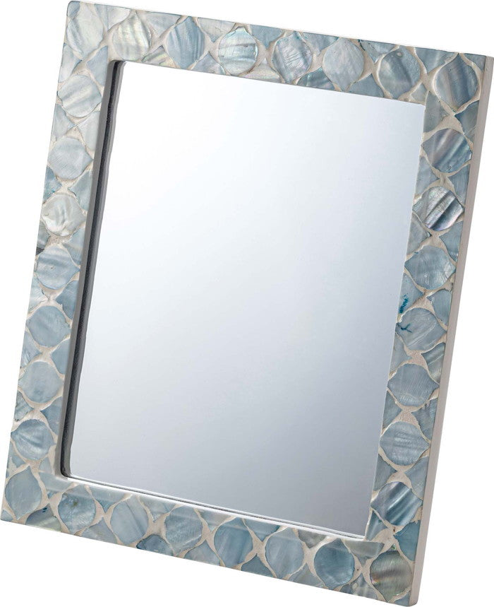 ミラー ブルー ホワイト W25×D21×H2  azu-sly-602の画像