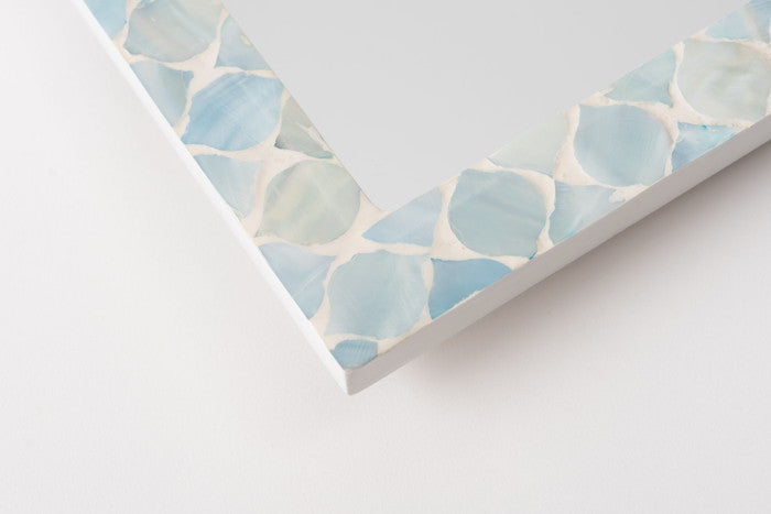 ミラー ブルー ホワイト W25×D21×H2  azu-sly-602の画像