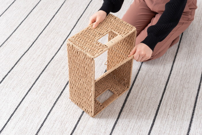 ペーパーコードバスケットM ナチュラル ナチュラル ナチュラル W37×D26×H16  azu-sly-607mの画像