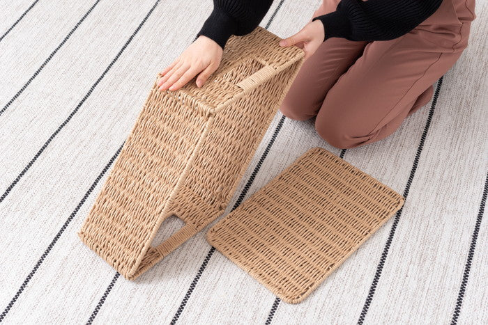 ペーパーコードバスケットM ナチュラル ナチュラル ナチュラル W37×D26×H16  azu-sly-607mの画像