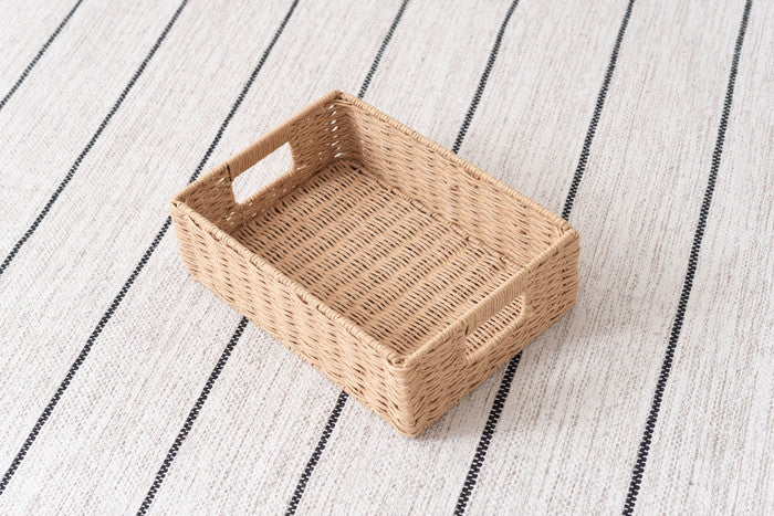 ペーパーコードバスケットS ナチュラル ナチュラル ナチュラル W37×D26×H12  azu-sly-607sの画像