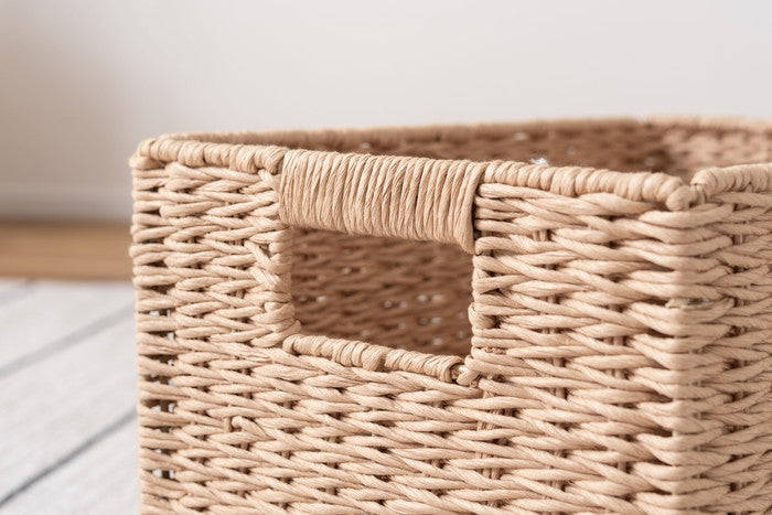 ペーパーコードバスケットS ナチュラル ナチュラル ナチュラル W37×D26×H12  azu-sly-607sの画像