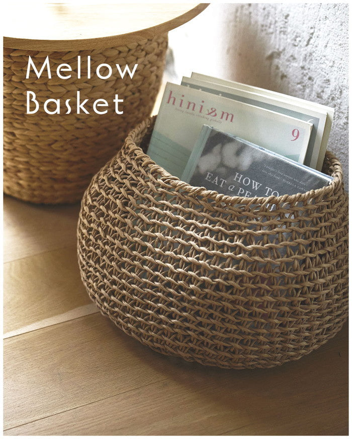 ペーパーコードバスケット ナチュラル W34×D34×H25  azu-sly-608の画像