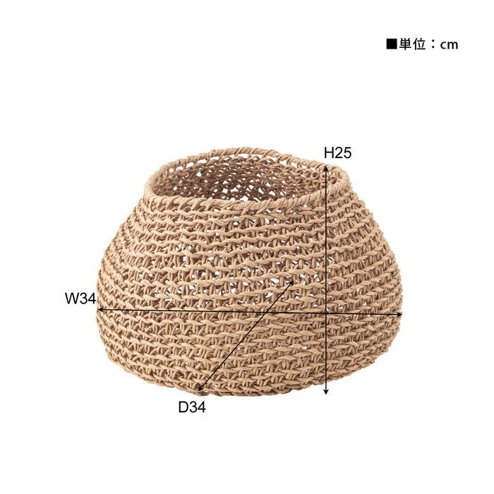 ペーパーコードバスケット ナチュラル W34×D34×H25  azu-sly-608の画像
