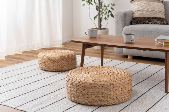 ロースツールL ナチュラル W50×D50×H17  azu-sly-609lの画像