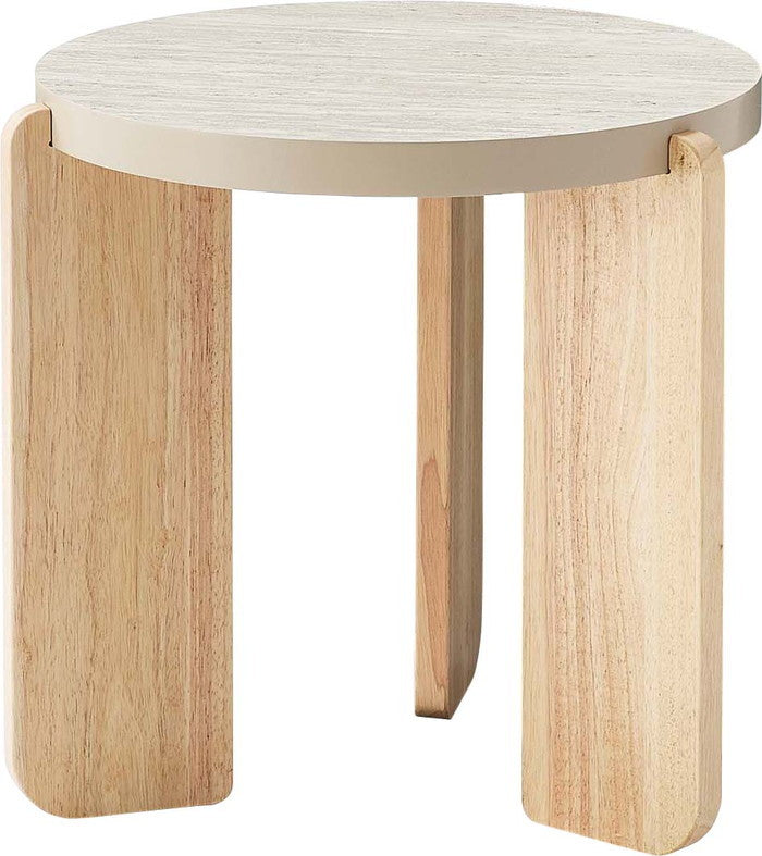 ラウンドテーブルS ベージュ ホワイト W53×D53×H50  azu-tap-311の画像