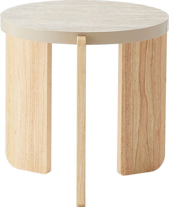 ラウンドテーブルS ベージュ ホワイト W53×D53×H50  azu-tap-311の画像