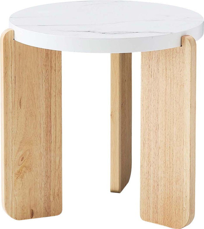 ラウンドテーブルS ベージュ ホワイト W53×D53×H50  azu-tap-311の画像