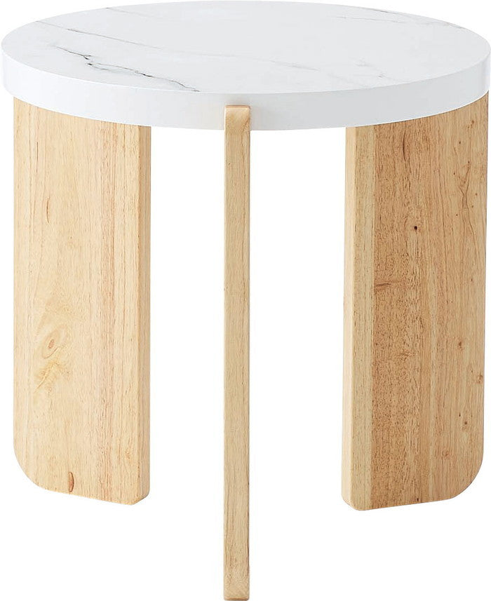 ラウンドテーブルS ベージュ ホワイト W53×D53×H50  azu-tap-311の画像