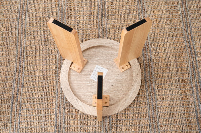 ラウンドテーブルS ベージュ ホワイト W53×D53×H50  azu-tap-311の画像