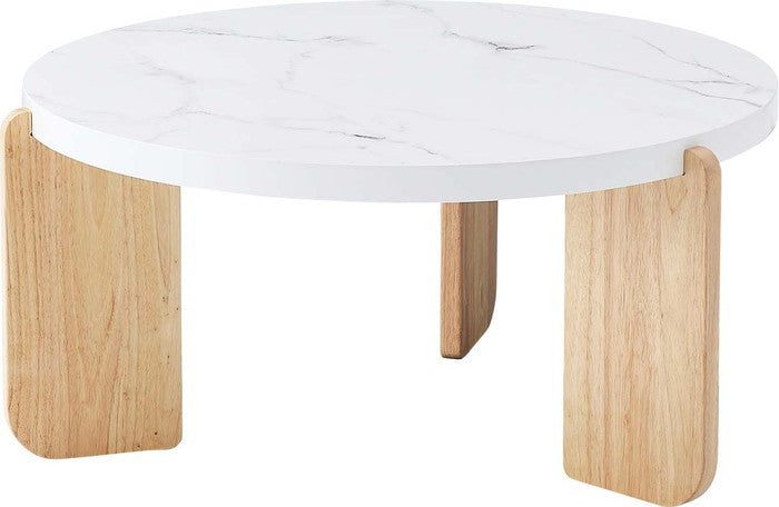 ラウンドテーブルL ベージュ ホワイト W83×D83×H38  azu-tap-312の画像