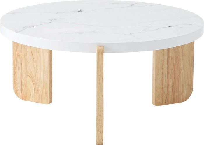 ラウンドテーブルL ベージュ ホワイト W83×D83×H38  azu-tap-312の画像