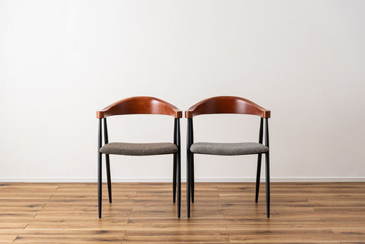 チェア ブラウン グレー W56×D52.5×H73.5×SH44  azu-tec-83の画像