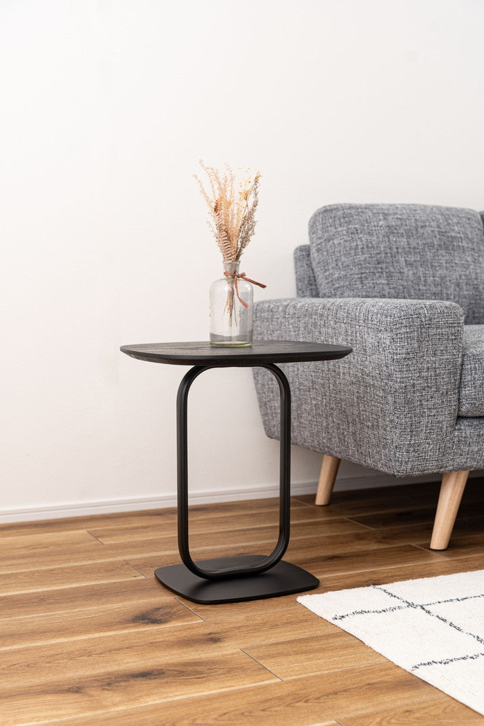 サイドテーブル ブラック ナチュラル W40×D40×H45  azu-tec-84の画像