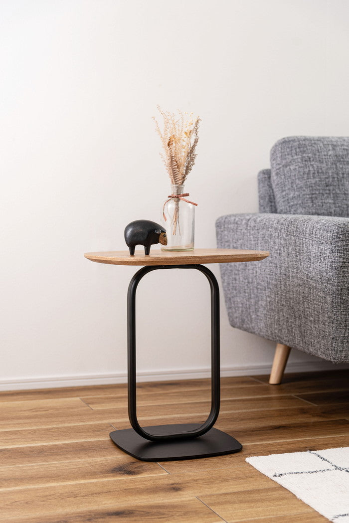 サイドテーブル ブラック ナチュラル W40×D40×H45  azu-tec-84の画像