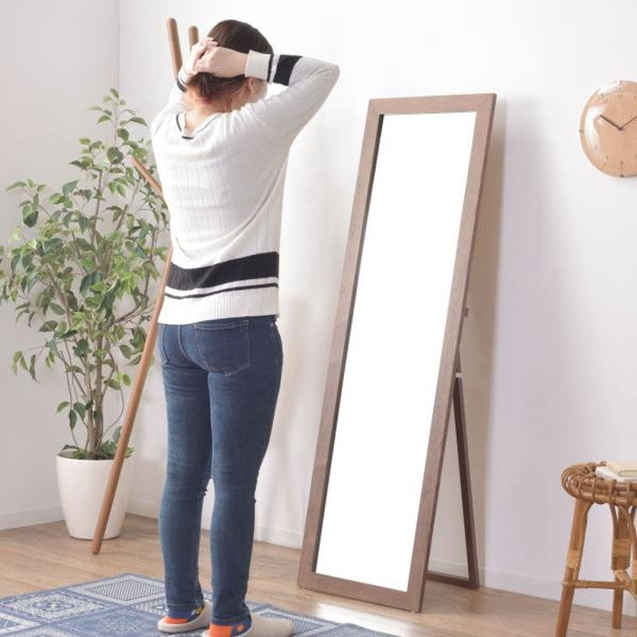 トリコ スタンドミラー 鏡 ブラウン ナチュラル W45×D43×H147  azu-tsm-44の画像