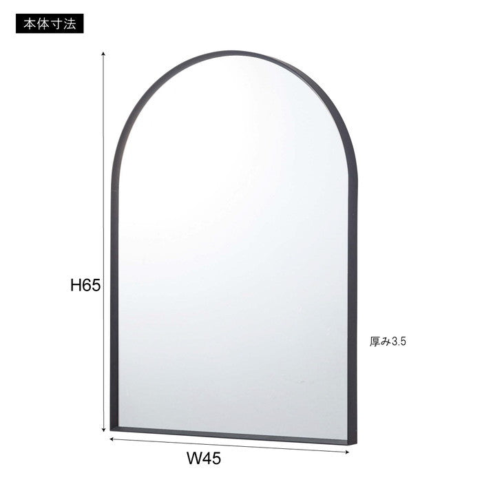 ウォールミラー 壁掛けミラー ブラック ゴールド W45×D3.5×H65  azu-tsm-774の画像