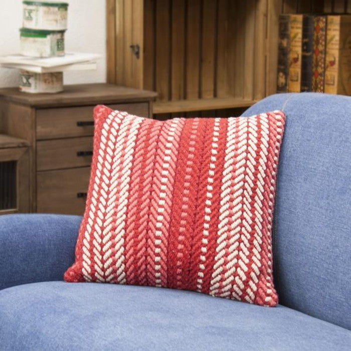 クッション ベージュ グレー アイボリー フレー レッド 約W45×D45×H16  azu-ttc-337の画像