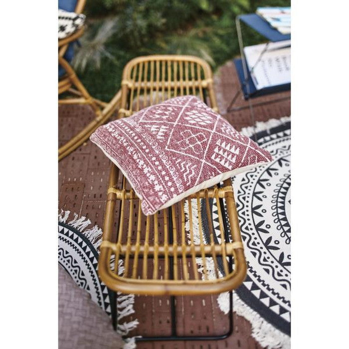 クッション レッド 約W45×D45×H16  azu-ttc-338の画像