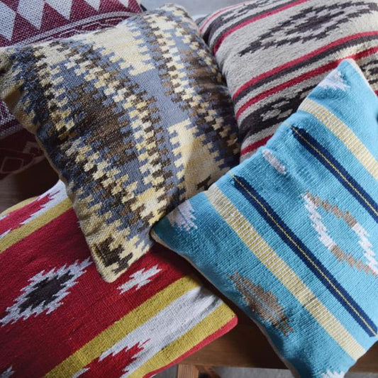 クッション ブルー レッド ベージュ グリーン 約W45×D45×H16  azu-ttc-340の画像