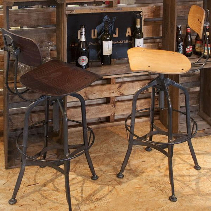 カウンターチェア ブラウン ナチュラル W40.5×D49×H96.5-108×SH64-76  azu-ttf-524の画像