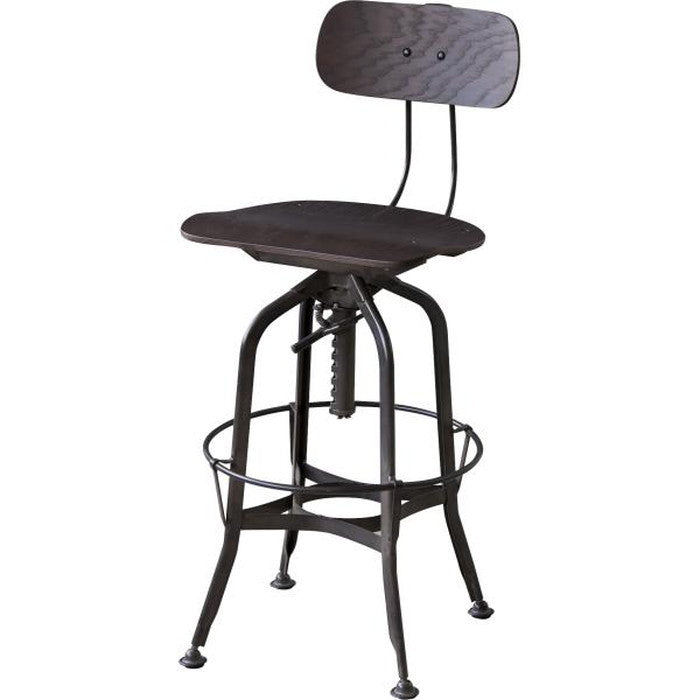 カウンターチェア ブラウン ナチュラル W40.5×D49×H96.5-108×SH64-76  azu-ttf-524の画像