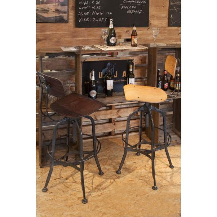 カウンターチェア ブラウン ナチュラル W40.5×D49×H96.5-108×SH64-76  azu-ttf-524の画像