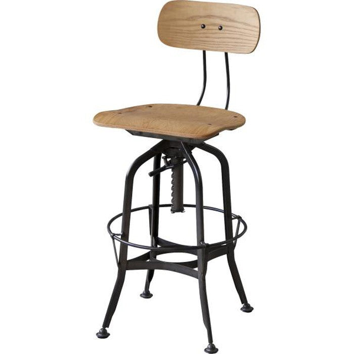 カウンターチェア ブラウン ナチュラル W40.5×D49×H96.5-108×SH64-76  azu-ttf-524の画像