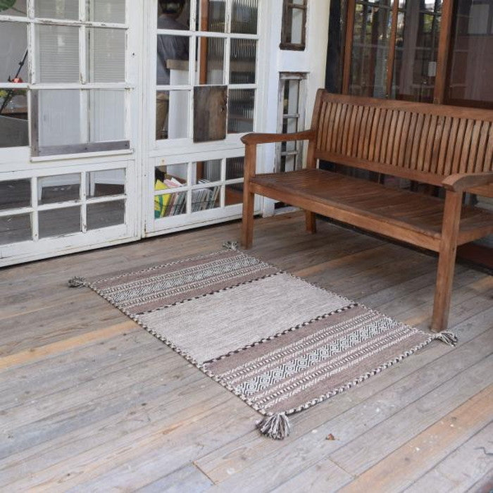 シャニール ラグ ベージュ グレー ネイビー 約W90×D130  azu-ttr-102の画像