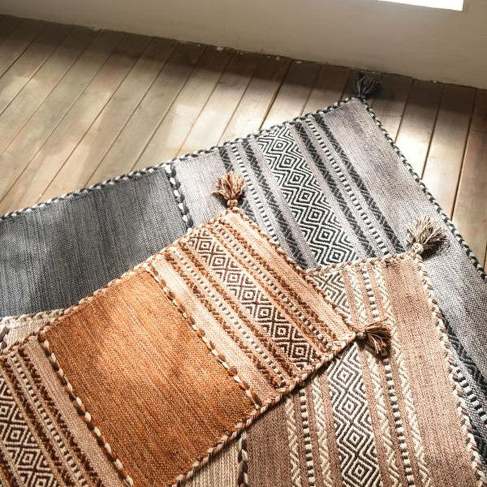 シャニール ラグ ベージュ グレー ネイビー 約W90×D130  azu-ttr-102の画像