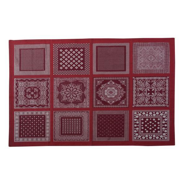 ラグ マット ブルー レッド 約W130×D190  azu-ttr-152の画像