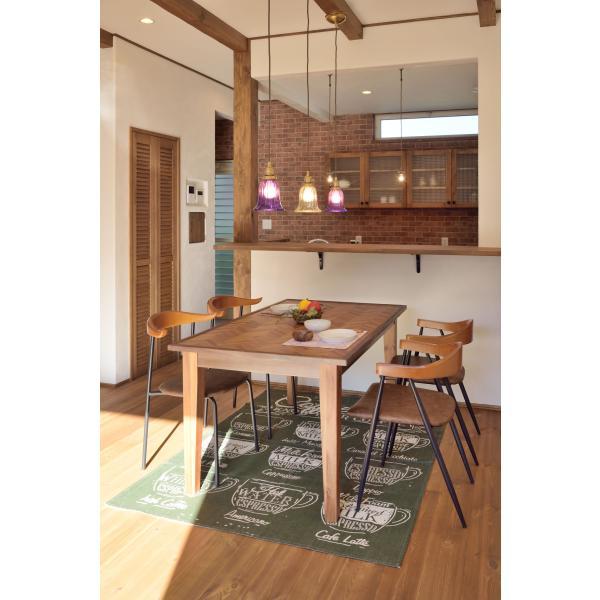 ラグ マット ブルー グリーン 約W130×D190  azu-ttr-155の画像