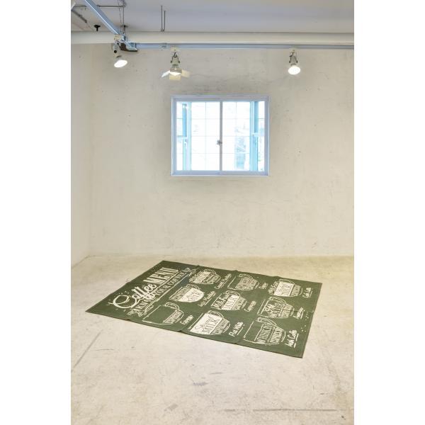 ラグ マット ブルー グリーン 約W130×D190  azu-ttr-155の画像