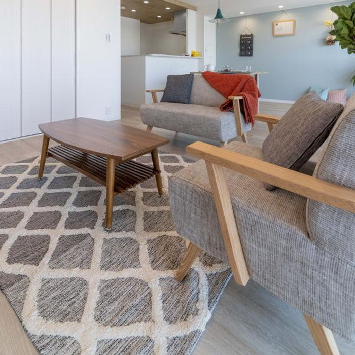 ラグ マット ベージュ グレー 約W170×D230 マット  azu-ttr-175の画像