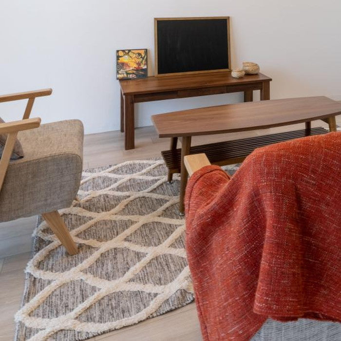 ラグ マット ベージュ グレー 約W170×D230 マット  azu-ttr-175の画像