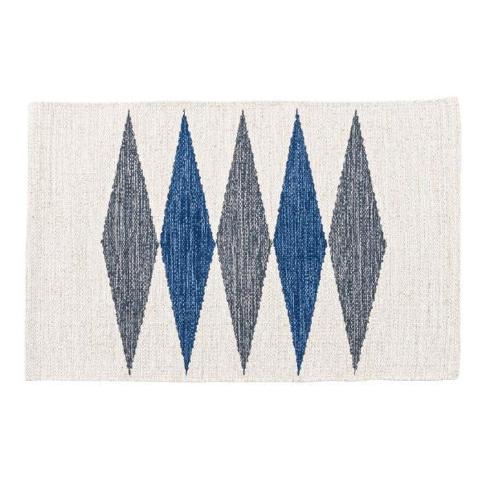 キッチンマット ブルー ブラウン 約W50×D80 キッチンマット キッチンラグ 50×80cm ラグマット マット コットン 洗える ウォッシャブル シンプル ナチュラル 北欧 ブルー ブラウン azu-ttr-178の画像