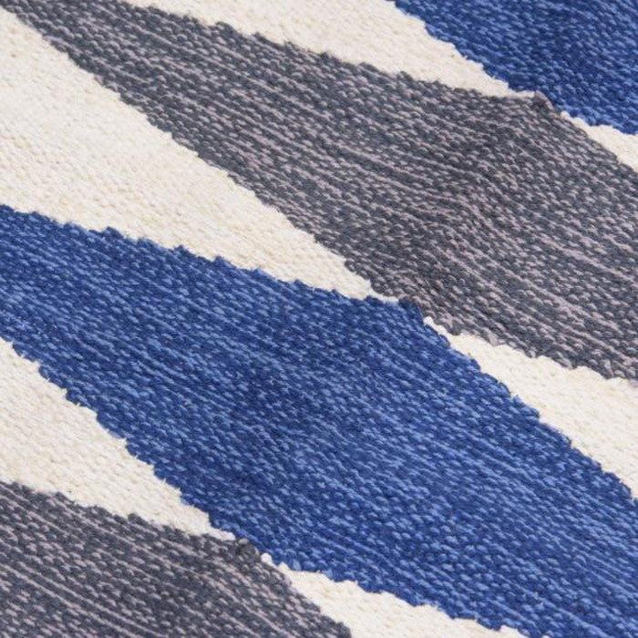 キッチンマット ブルー ブラウン 約W50×D120 キッチンマット キッチンラグ 50×120cm ラグマット マット コットン 洗える ウォッシャブル シンプル ナチュラル 北欧 ブルー ブラウン azu-ttr-179の画像