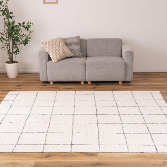 ラグ マット グレー アイボリー 約W170×D230 マット  azu-ttr-184の画像