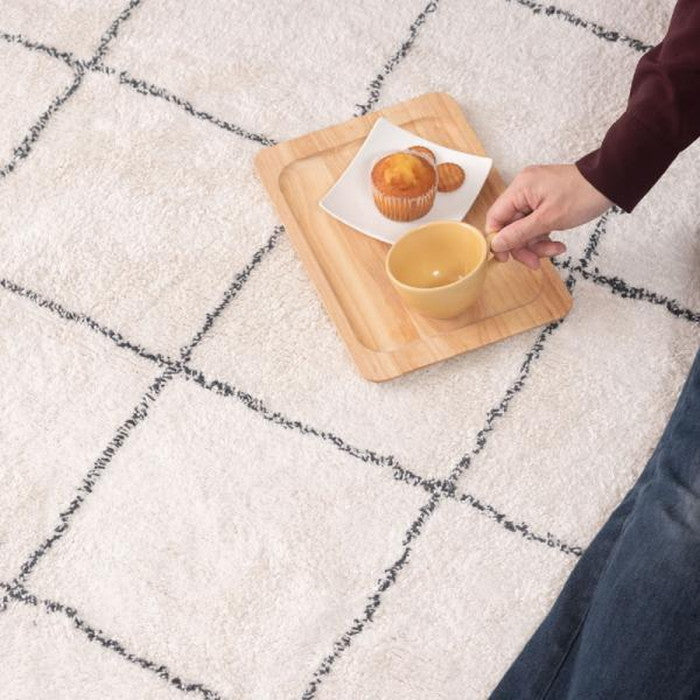 ラグ マット グレー アイボリー 約W170×D230 マット  azu-ttr-184の画像